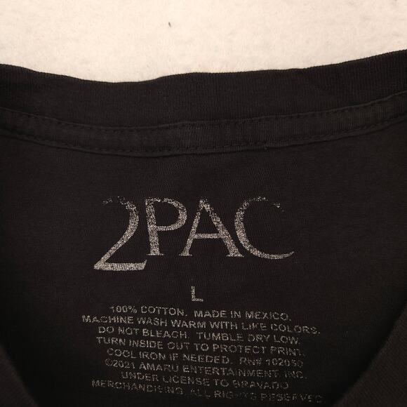 2Pac Tupac Rap Short Sleeve Graphic Crew Neck T Shirt Mens Size Large L Black - Picture 3 of 9